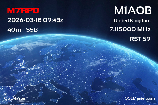 QSL Master Card for M1AOB QSO with M7RPO