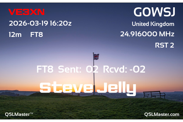 QSL Master Card for G0WSJ QSO with VE3XN