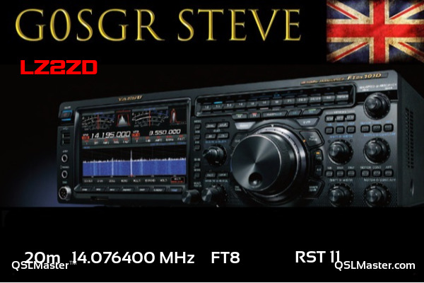 QSL Master Card for G0SGR QSO with LZ2ZD