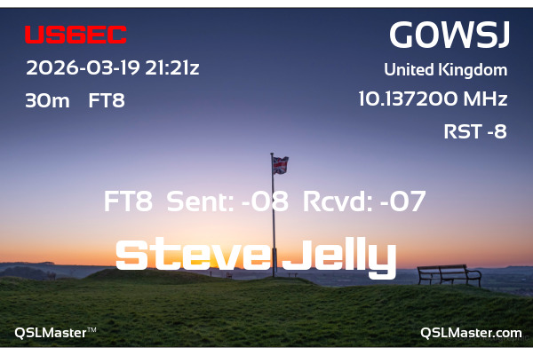 QSL Master Card for G0WSJ QSO with US6EC