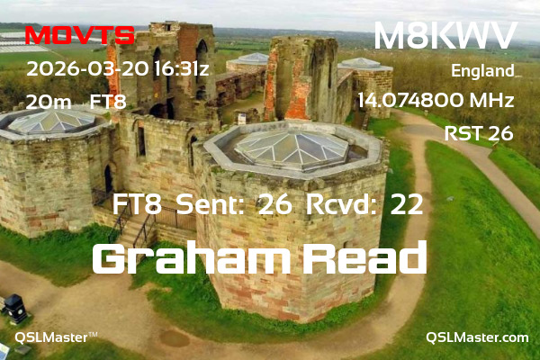 QSL Master Card for M8KWV QSO with M0VTS