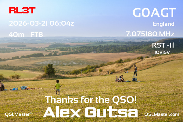 QSL Master Card for G0AGT QSO with RL3T