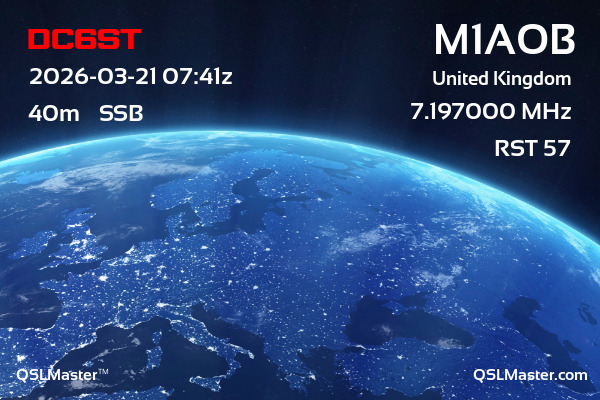 QSL Master Card for M1AOB QSO with DC6ST
