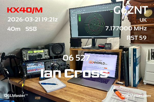 QSL Master Card for G6ZNT QSO with KX4O/M