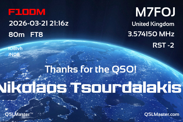 QSL Master Card for M7FOJ QSO with F1ODM
