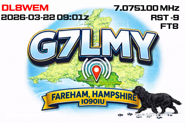 QSL Master Card for G7LMY QSO with DL8WEM