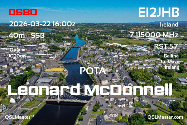 QSL Master Card for EI2JHB QSO with OS8D