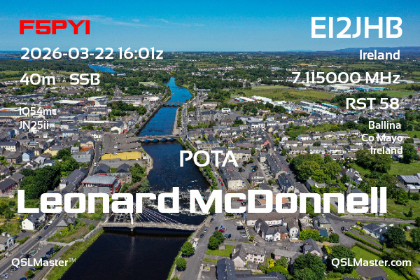 QSL Master Card for EI2JHB QSO with F5PYI