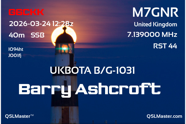 QSL Master Card for M7GNR QSO with G6CKK