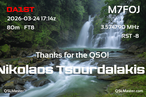 QSL Master Card for M7FOJ QSO with DA1ST