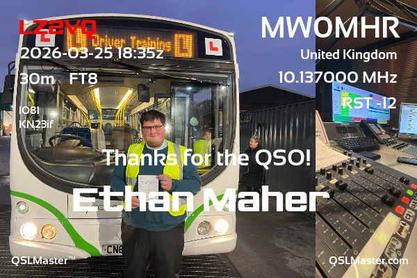 QSL Master Card for MW0MHR QSO with LZ2VQ