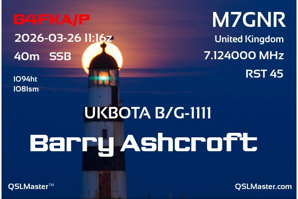 QSL Master Card for M7GNR QSO with G4FKA/P