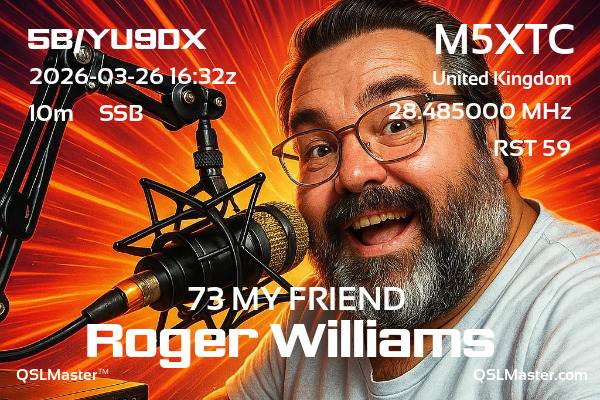QSL Master Card for M5XTC QSO with 5B/YU9DX