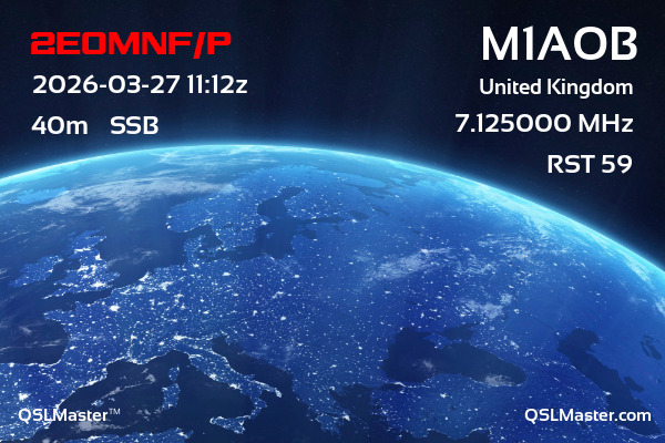 QSL Master Card for M1AOB QSO with 2E0MNF/P
