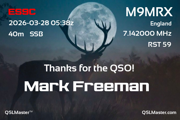 QSL Master Card for M9MRX QSO with ES9C