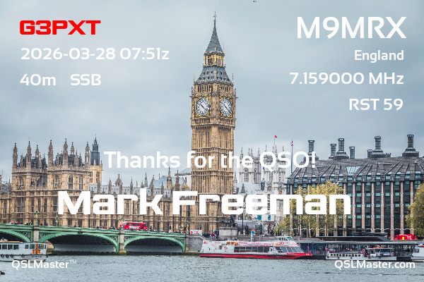 QSL Master Card for M9MRX QSO with G3PXT