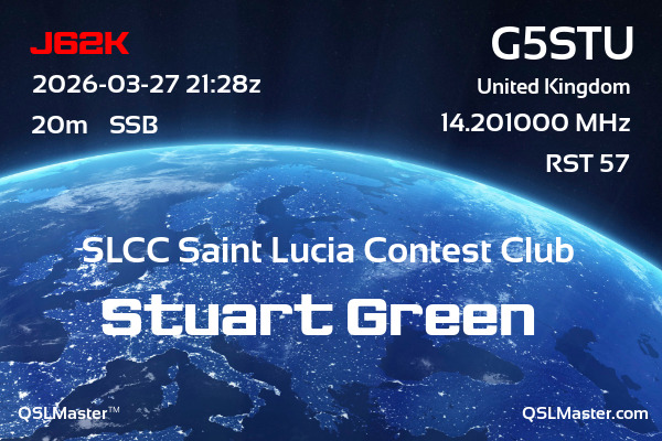 QSL Master Card for G5STU QSO with J62K