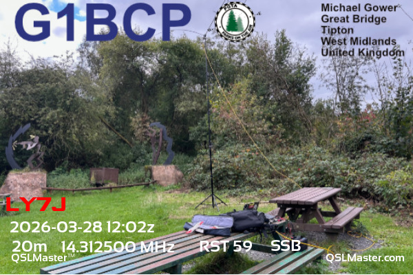QSL Master Card for G1BCP QSO with LY7J