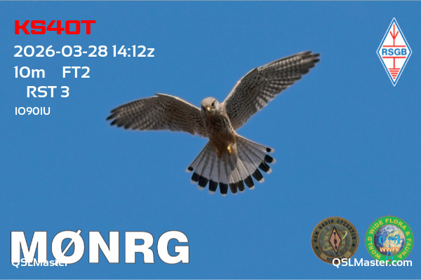 QSL Master Card for M0NRG QSO with KS4OT
