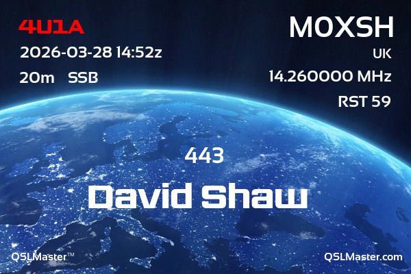 QSL Master Card for M0XSH QSO with 4U1A