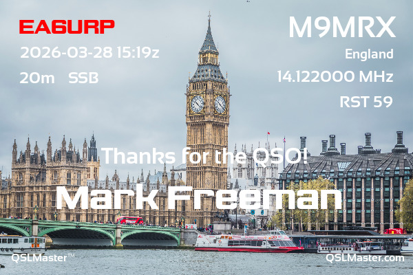 QSL Master Card for M9MRX QSO with EA6URP