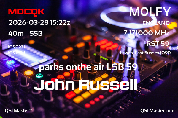 QSL Master Card for M0LFY QSO with M0CQK