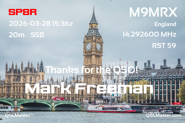 QSL Master Card for M9MRX QSO with SP8R
