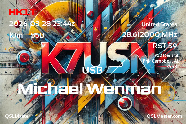 QSL Master Card for K7USN QSO with HK1T