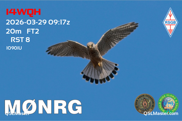 QSL Master Card for M0NRG QSO with I4WQH