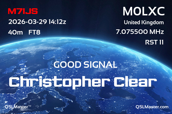 QSL Master Card for M0LXC QSO with M7IJS