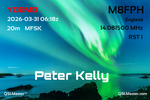 QSL Master Card for M8FPH QSO with YO2MD