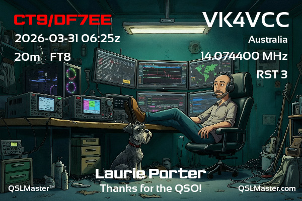 QSL Master Card for VK4VCC QSO with CT9/DF7EE