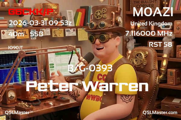 QSL Master Card for M0AZI QSO with G6CKK/P
