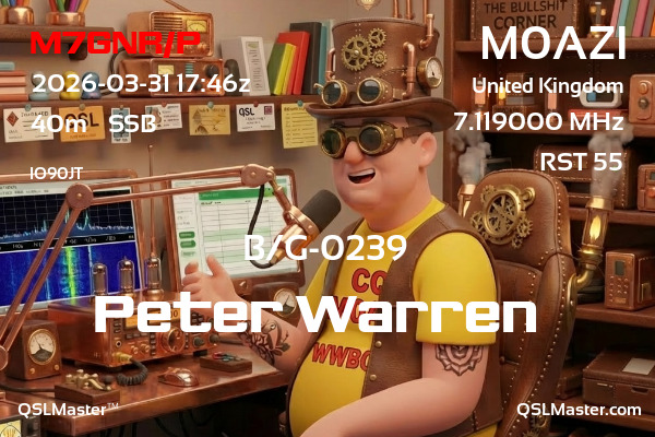QSL Master Card for M0AZI QSO with M7GNR/P