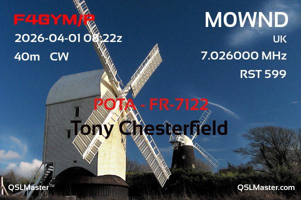 QSL Master Card for M0WND QSO with F4GYM/P