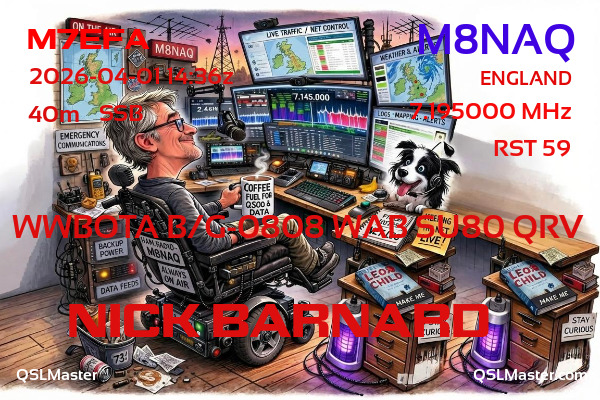 QSL Master Card for M8NAQ QSO with M7EFA