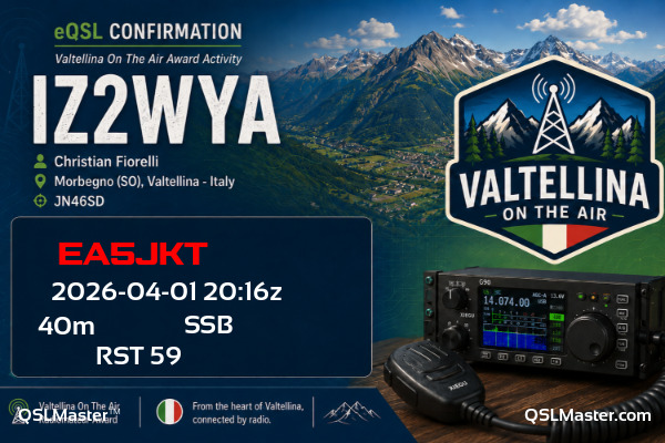 QSL Master Card for IZ2WYA QSO with EA5JKT