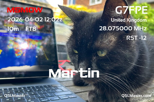 QSL Master Card for G7FPE QSO with M5MOW