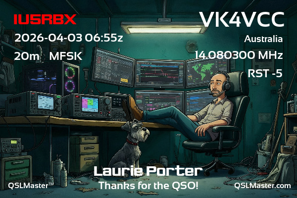 QSL Master Card for VK4VCC QSO with IU5RBX