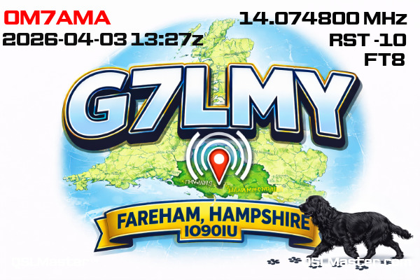 QSL Master Card for G7LMY QSO with OM7AMA