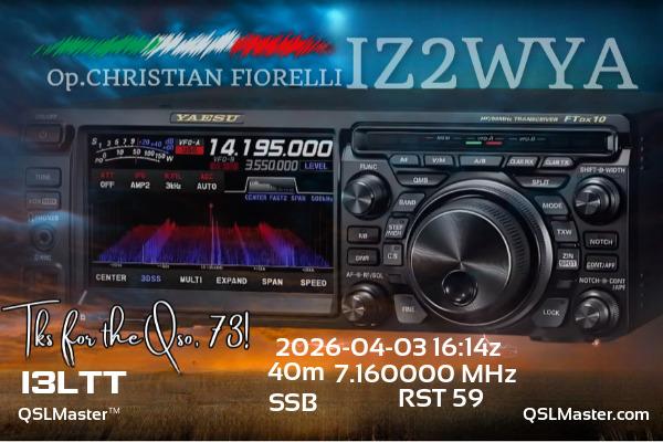 QSL Master Card for IZ2WYA QSO with I3LTT