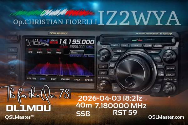 QSL Master Card for IZ2WYA QSO with DL1MDU
