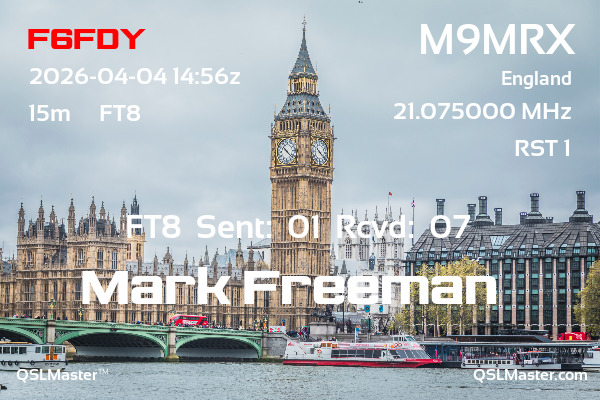 QSL Master Card for M9MRX QSO with F6FDY