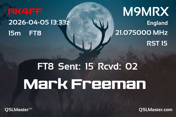 QSL Master Card for M9MRX QSO with RK4FF