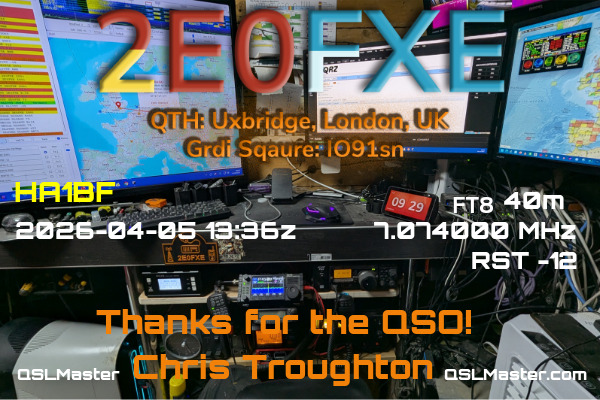 QSL Master Card for 2E0FXE QSO with HA1BF