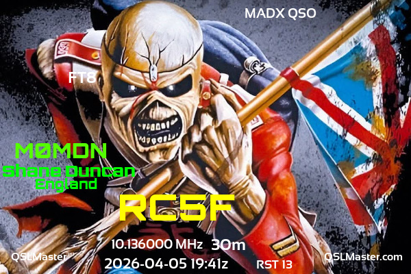 QSL Master Card for M0MDN QSO with RC5F