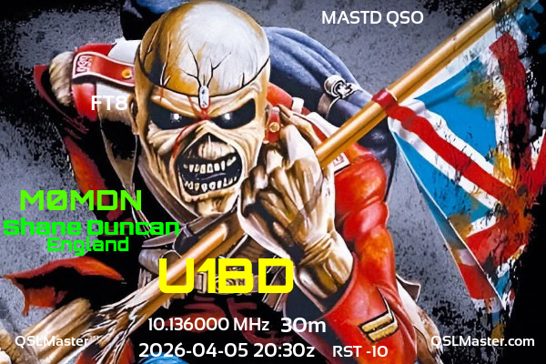 QSL Master Card for M0MDN QSO with U1BD