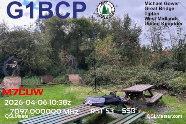 QSL Master Card for G1BCP QSO with M7CUW