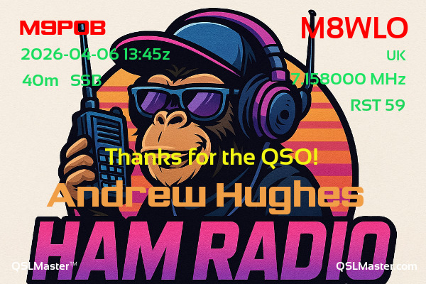 QSL Master Card for M8WLO QSO with M9POB