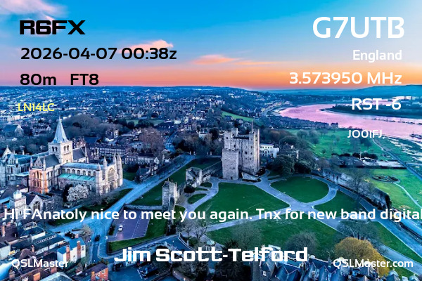 QSL Master Card for G7UTB QSO with R6FX